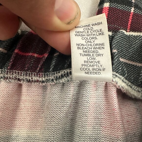 Versona Womens Plaid Lounge Pants Medium Elastic Waist Red Black - Picture 8 of 9